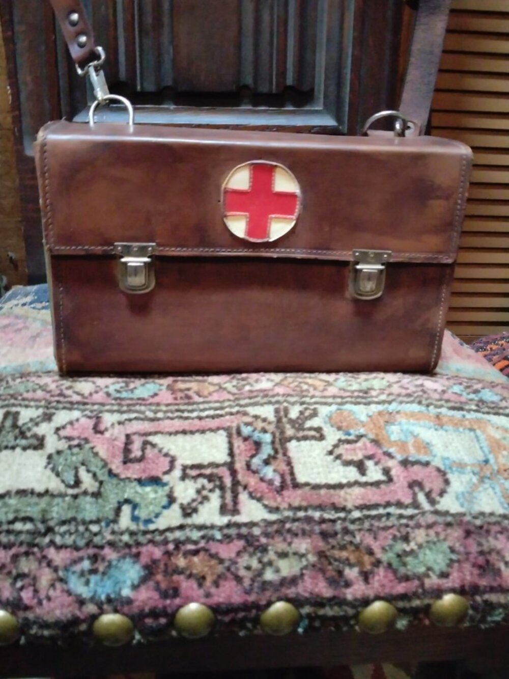 Vintage Medical Bag Purse With Shoulder Strap